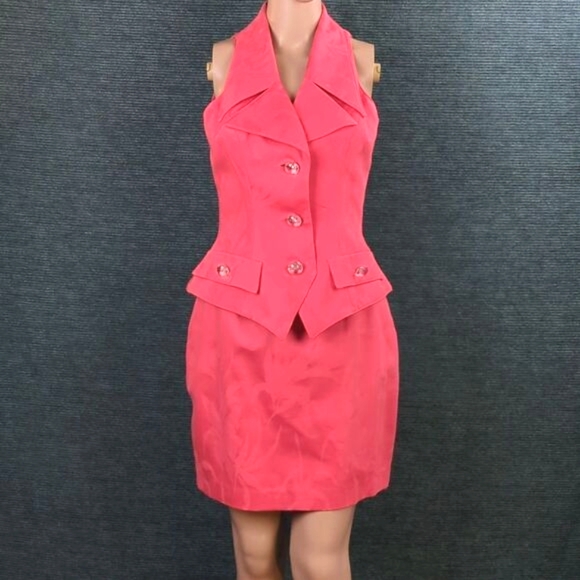 Cache Dresses & Skirts - Caché Gold Label Vintage Two Piece Outfit Vest & Skirt